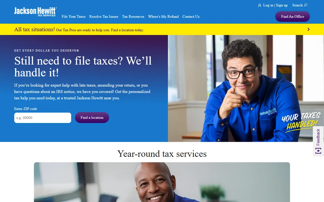 Jackson Hewitt homepage