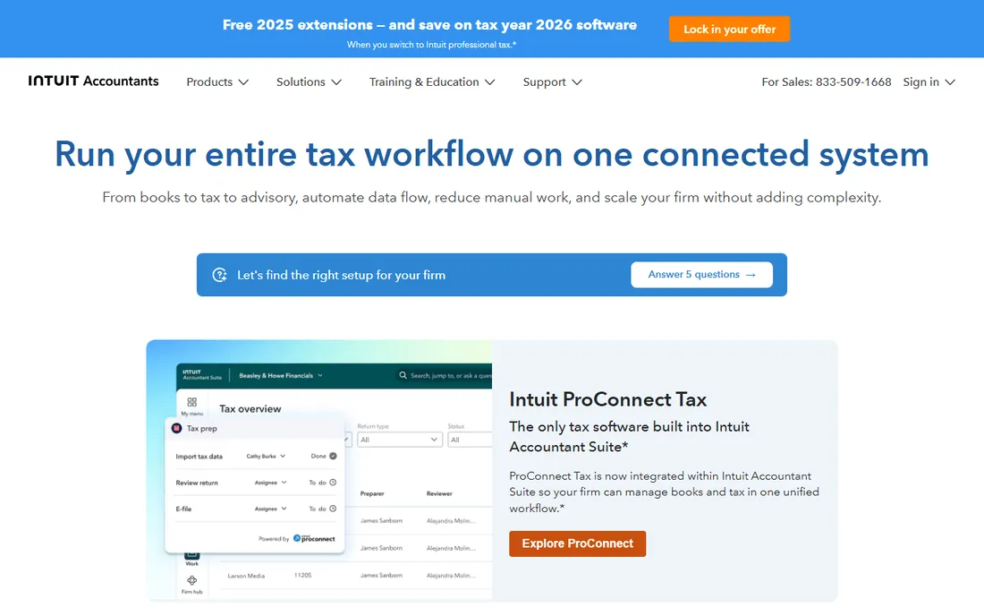 Intuit ProSeries homepage