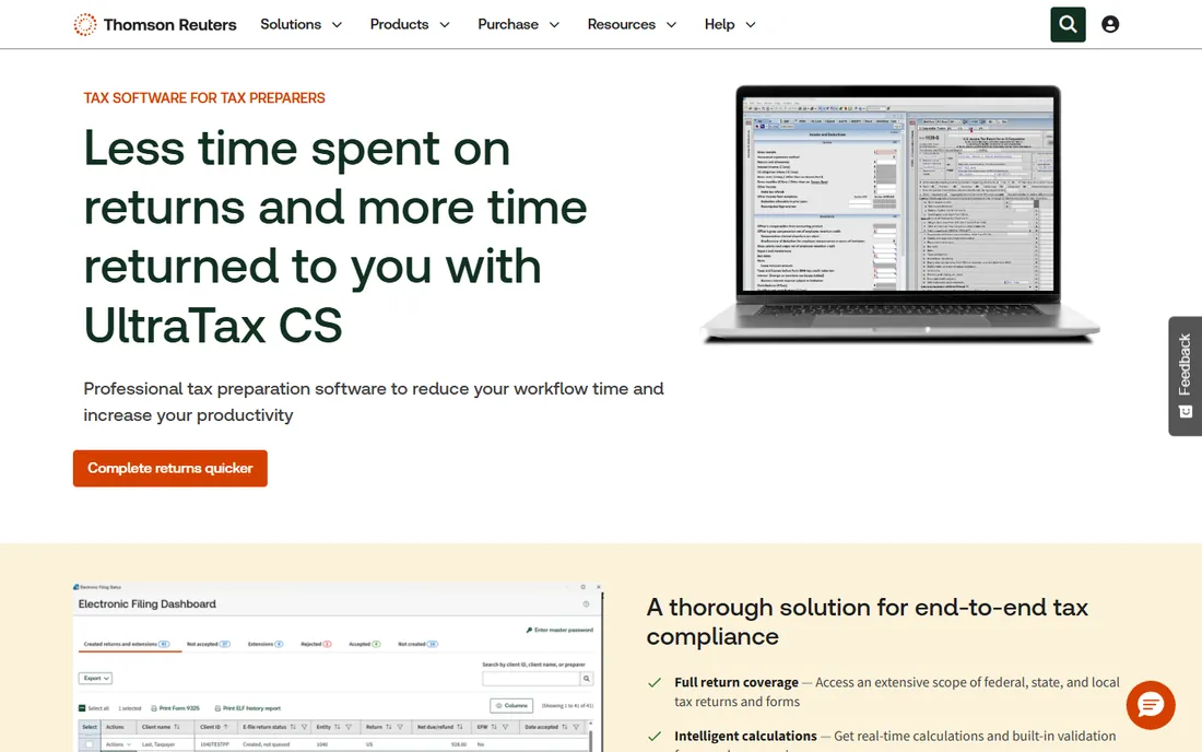 UltraTax CS homepage