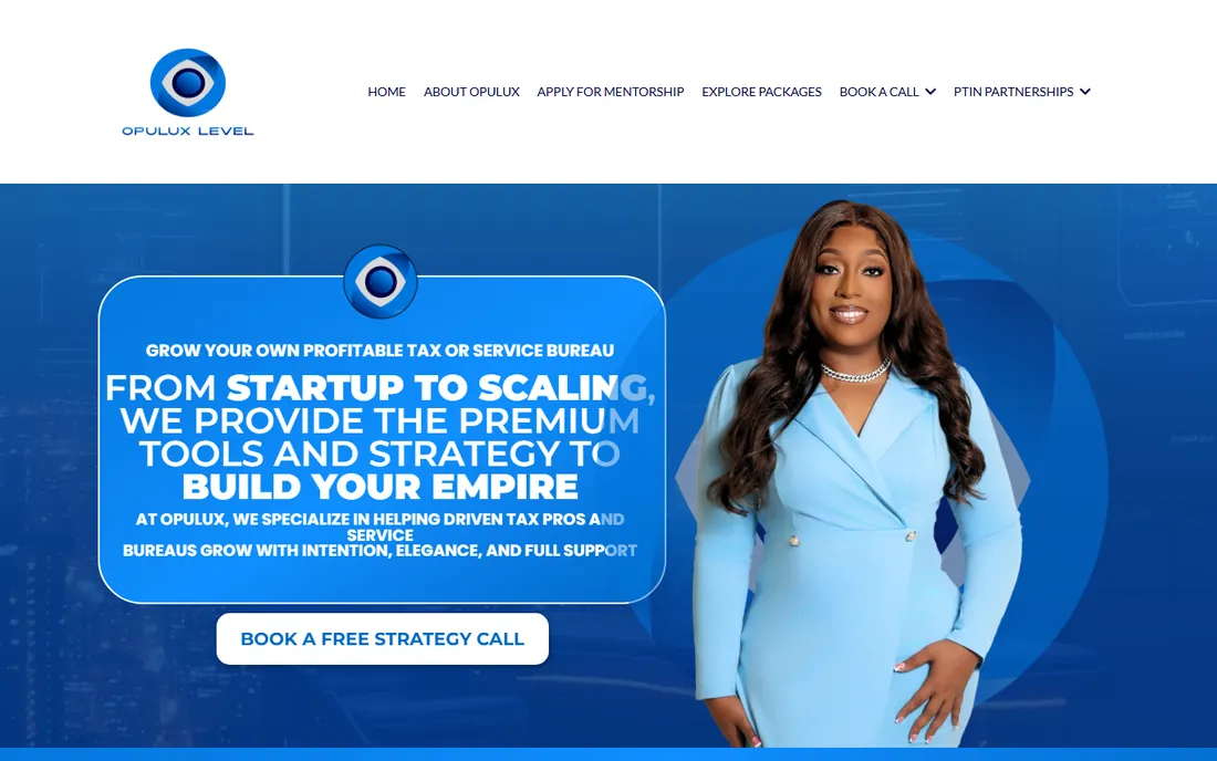 Opulux homepage