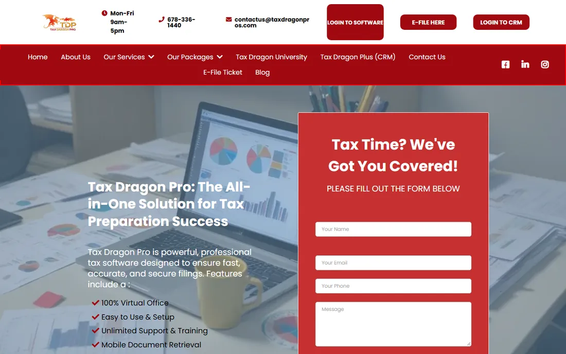 Tax Dragon Pro homepage