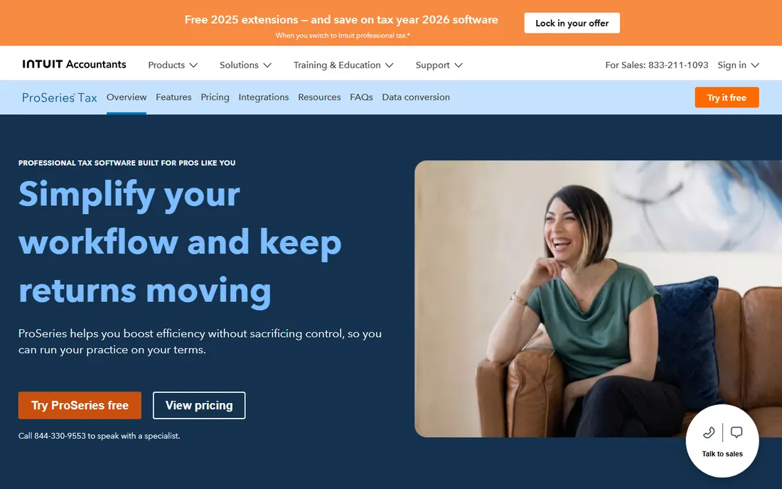 Intuit ProSeries homepage