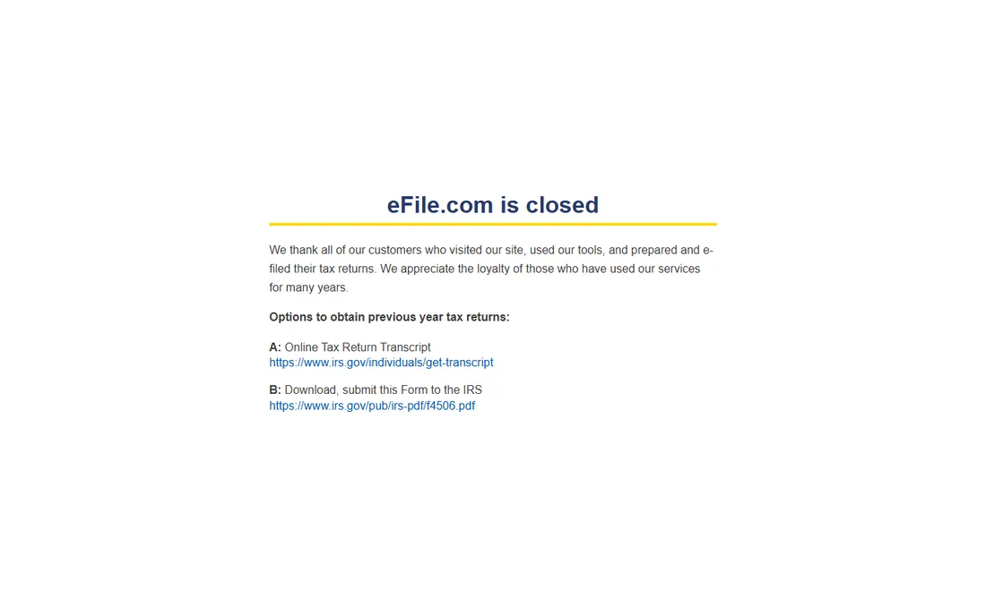 eFile.com homepage