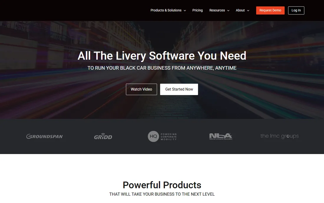 Limo Anywhere homepage