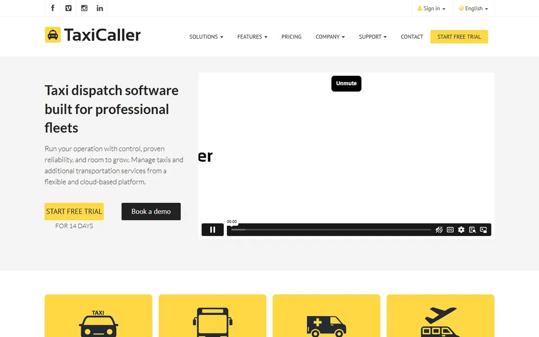 TaxiCaller homepage