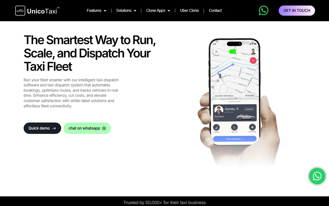 UnicoTaxi homepage
