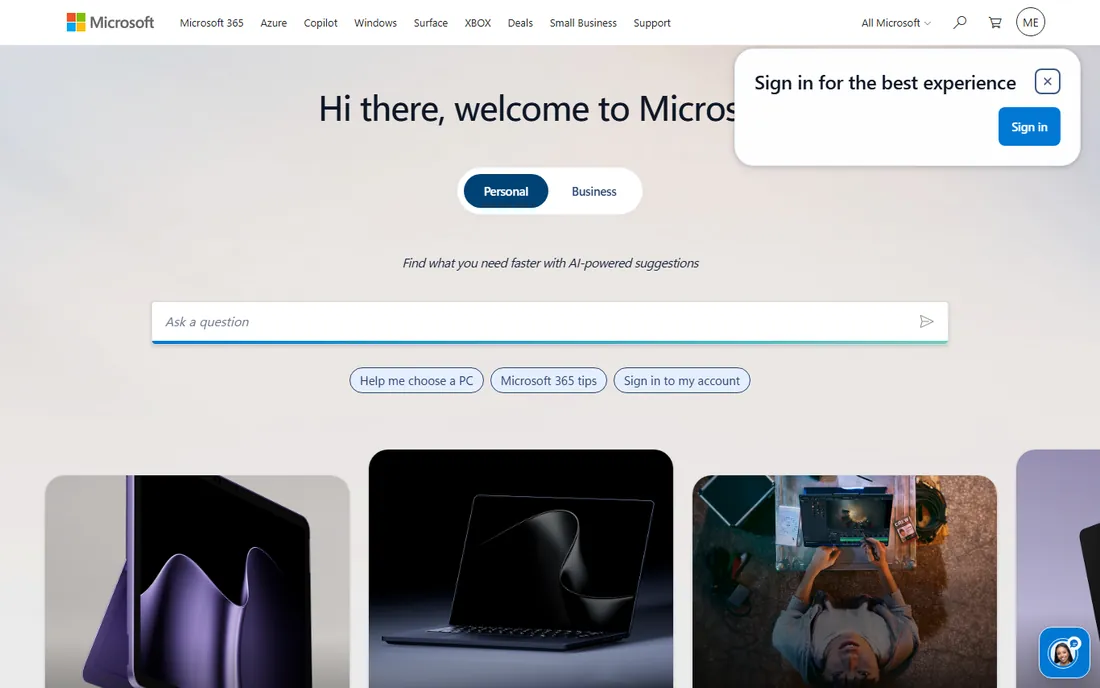 Microsoft Teams homepage