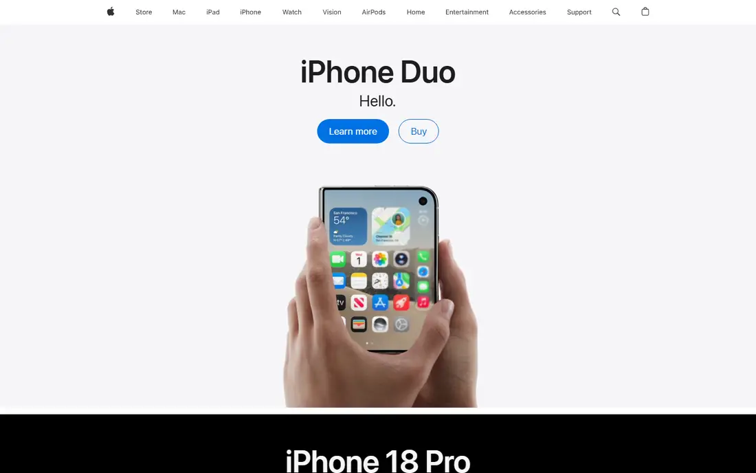 Apple homepage