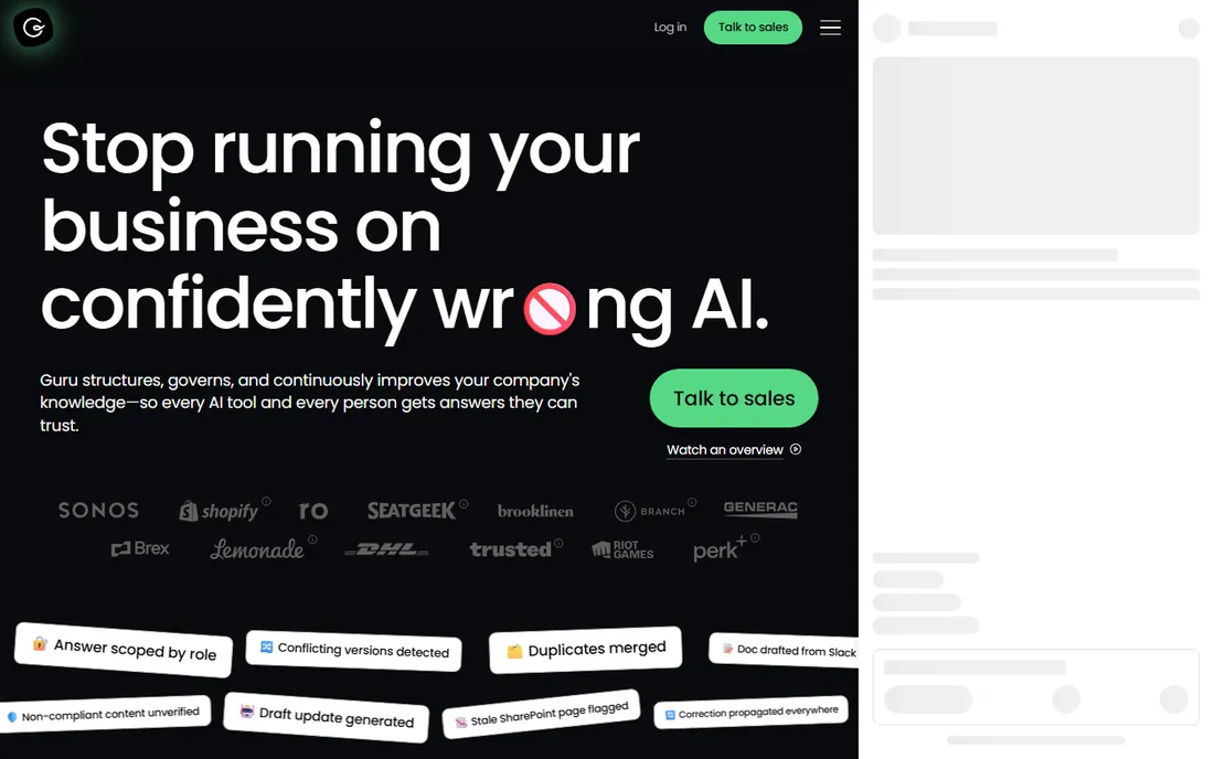 Guru homepage