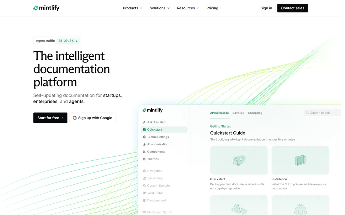 Mintlify homepage