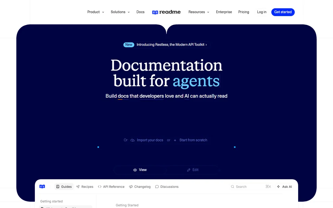 ReadMe homepage