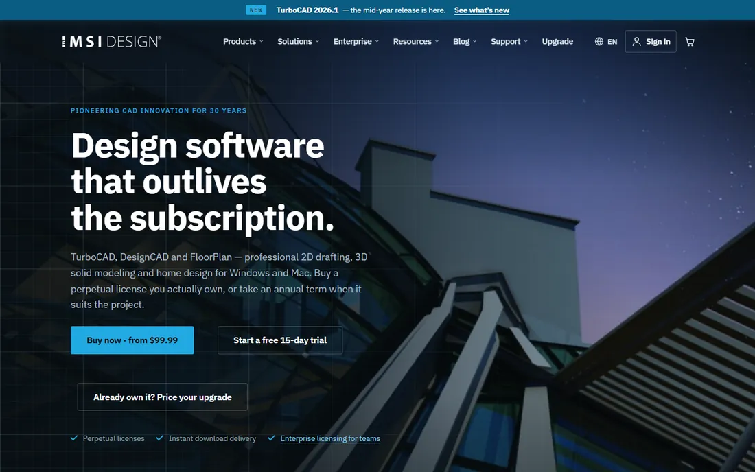 TurboCAD homepage