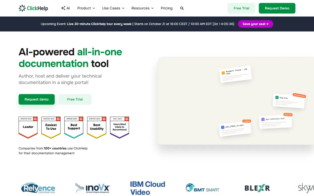 ClickHelp homepage