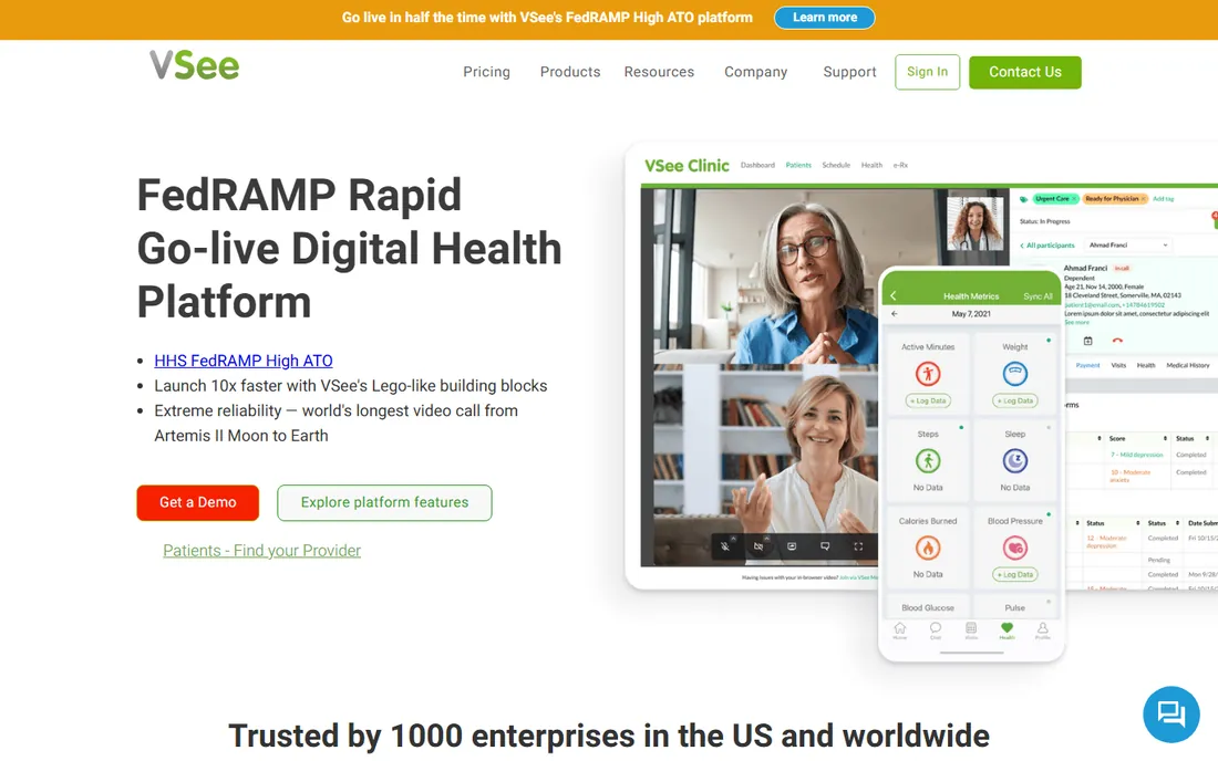 VSee homepage