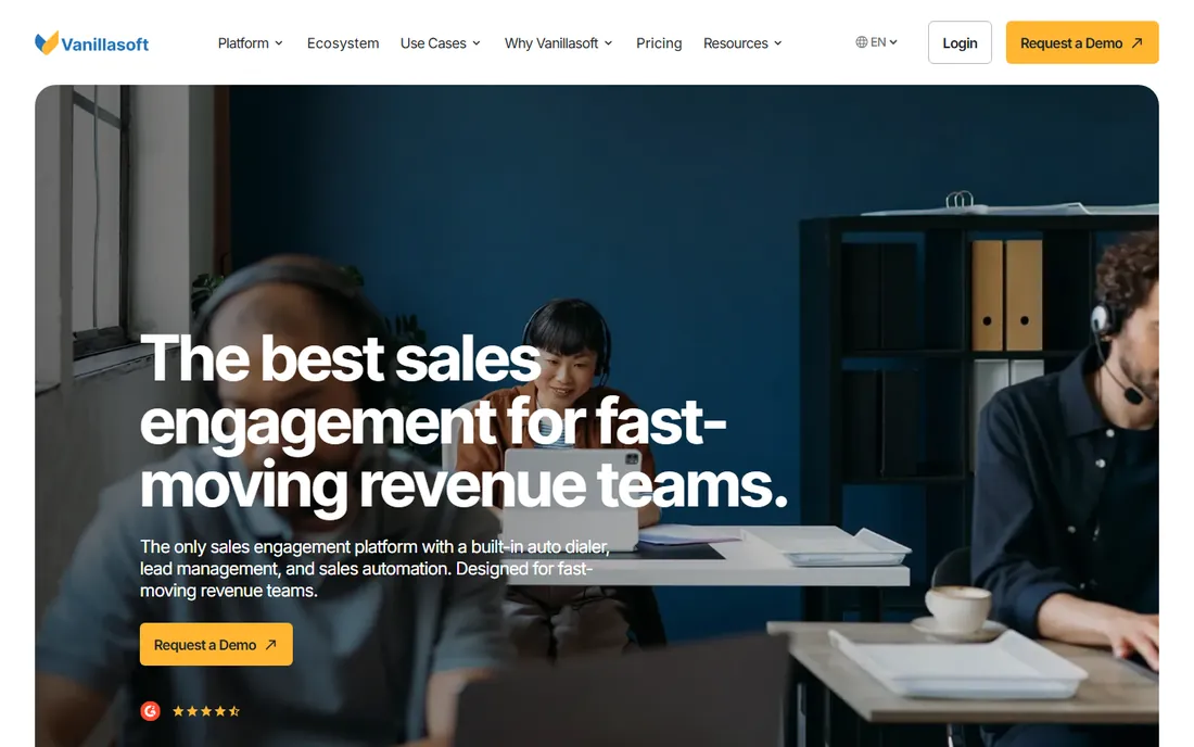 VanillaSoft homepage