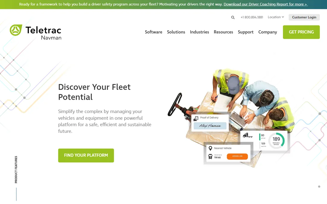 Teletrac Navman homepage