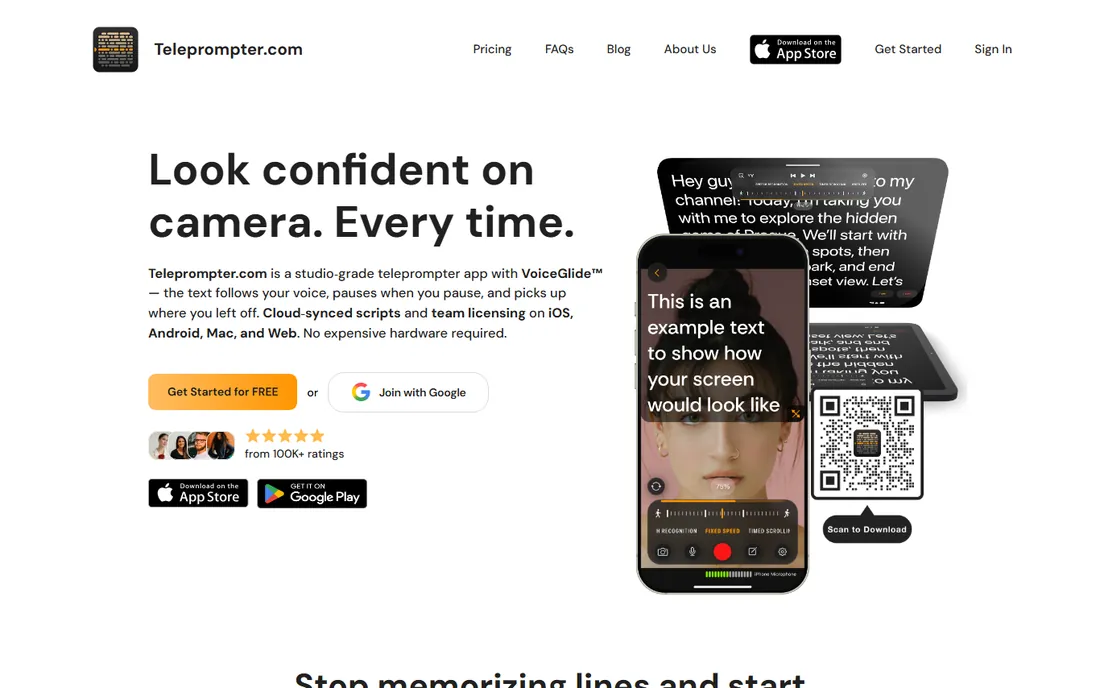 Teleprompter.com homepage