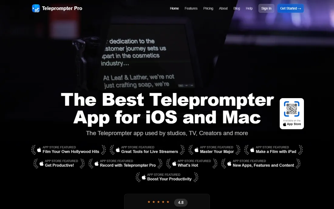 Teleprompter Pro homepage