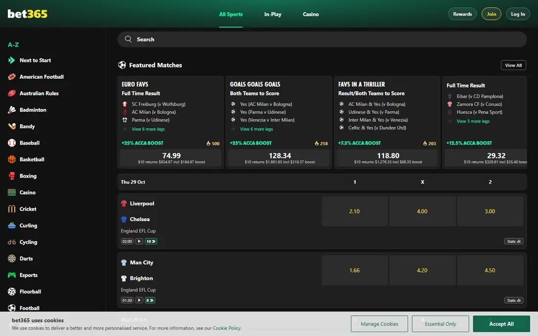 bet365 homepage