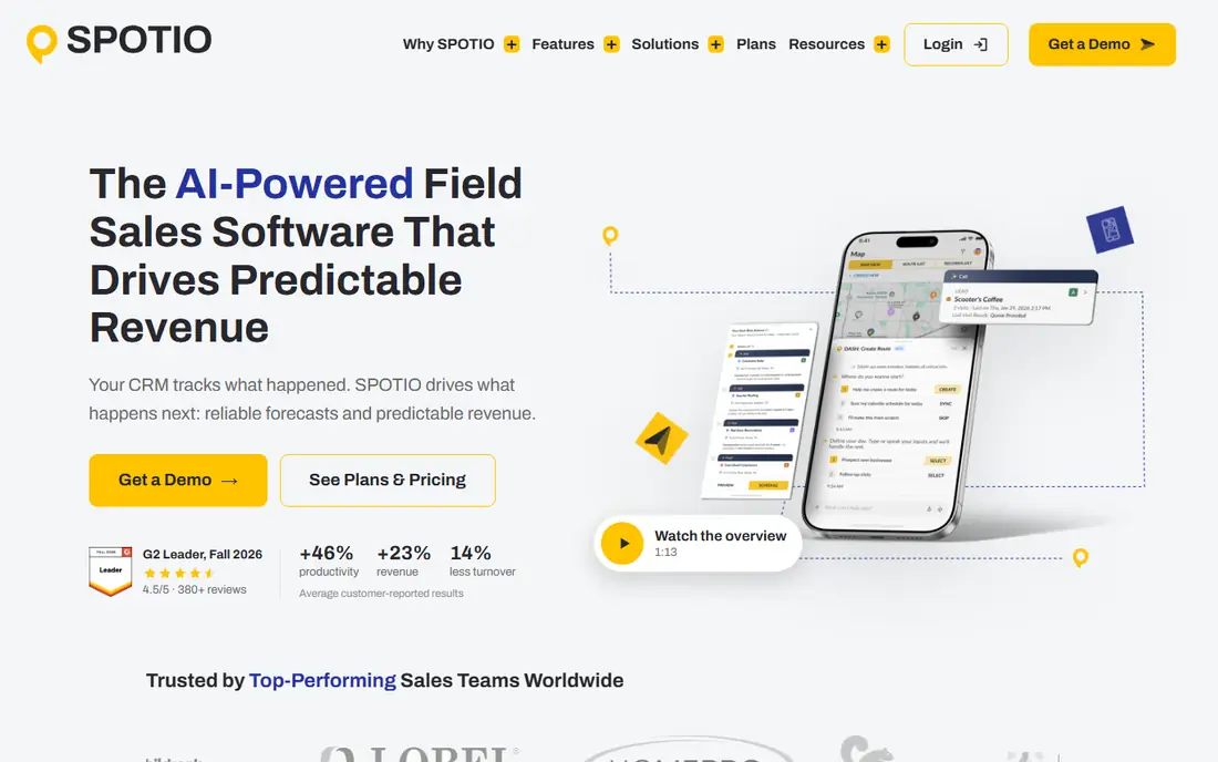 SPOTIO homepage