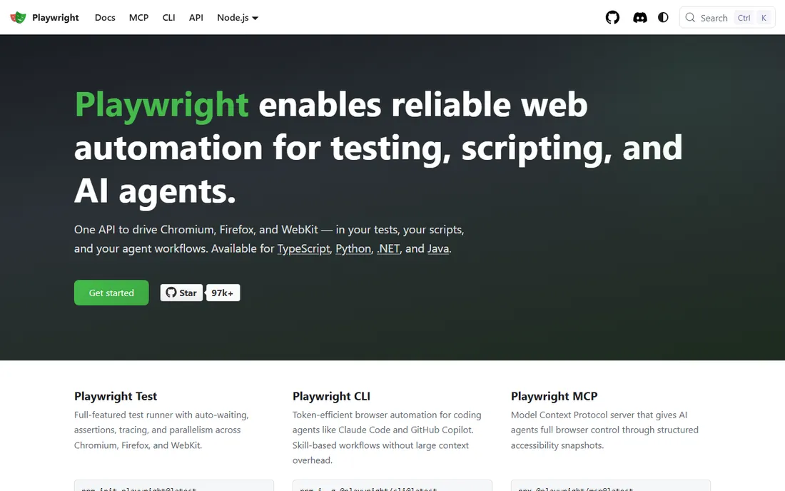 Playwright homepage