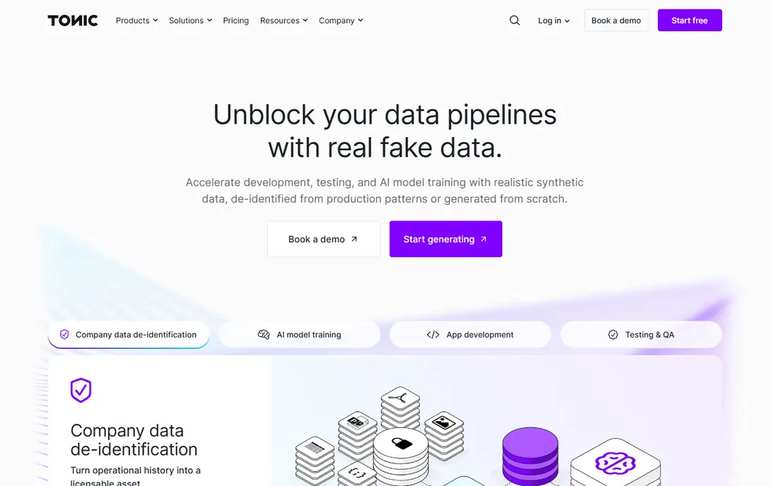 Tonic.ai homepage