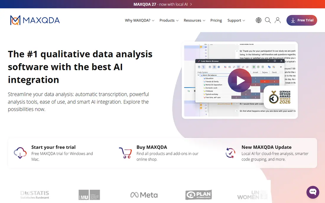 MAXQDA homepage