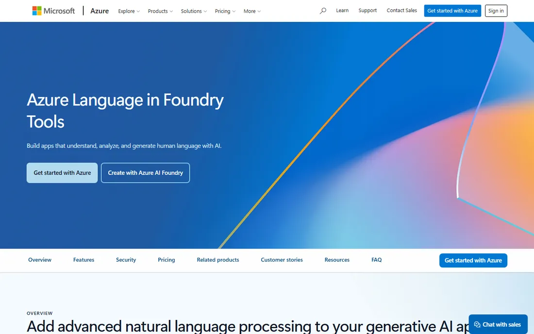 Azure AI Language homepage