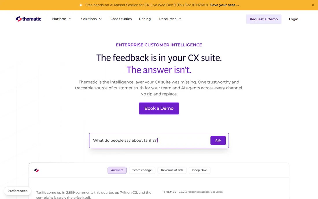 Thematic homepage
