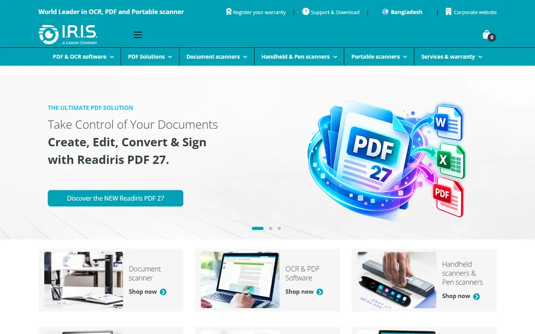 Readiris homepage