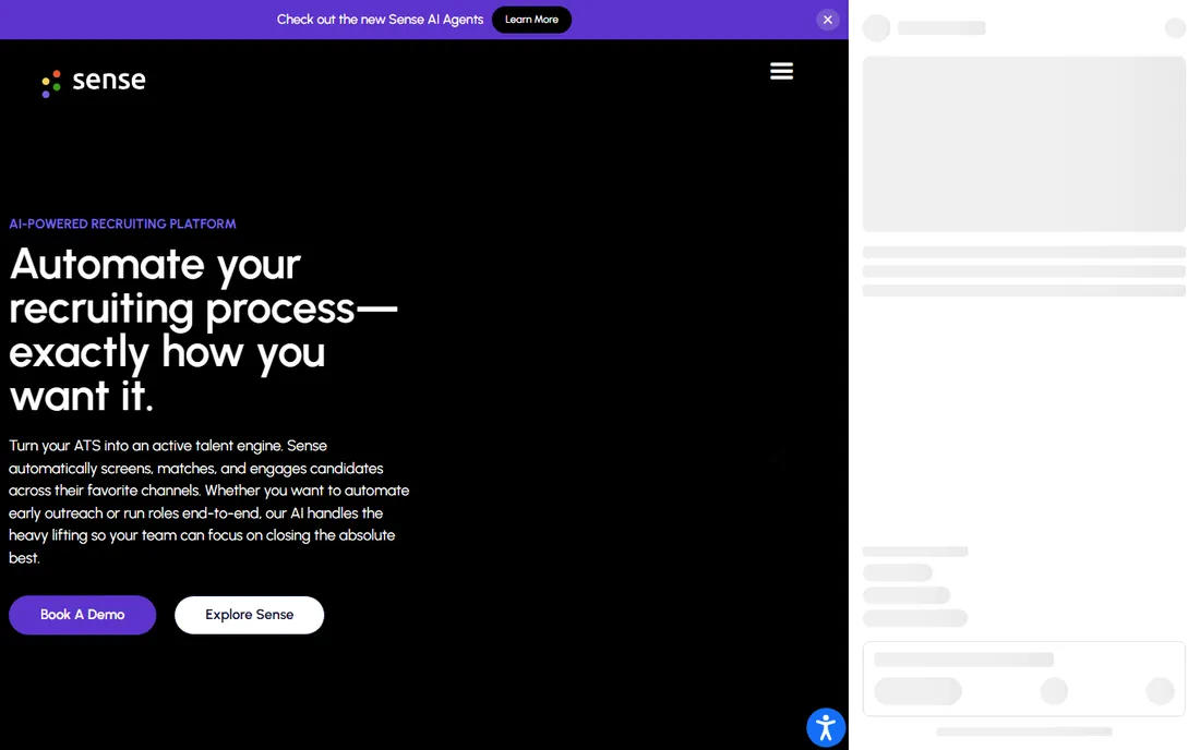 Sense homepage