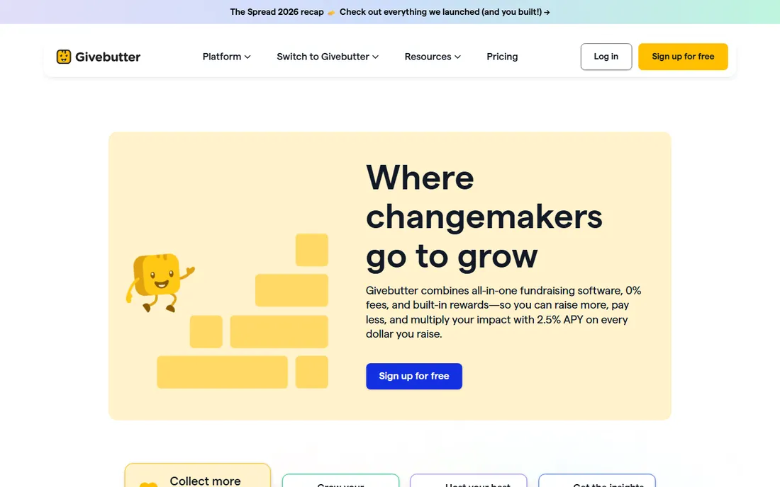 Givebutter homepage