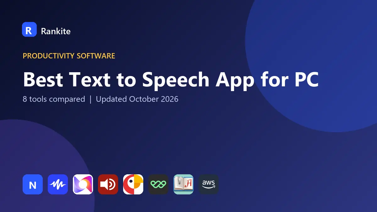 Best Text to Speech App for PC in 2026: 8 Tools Compared