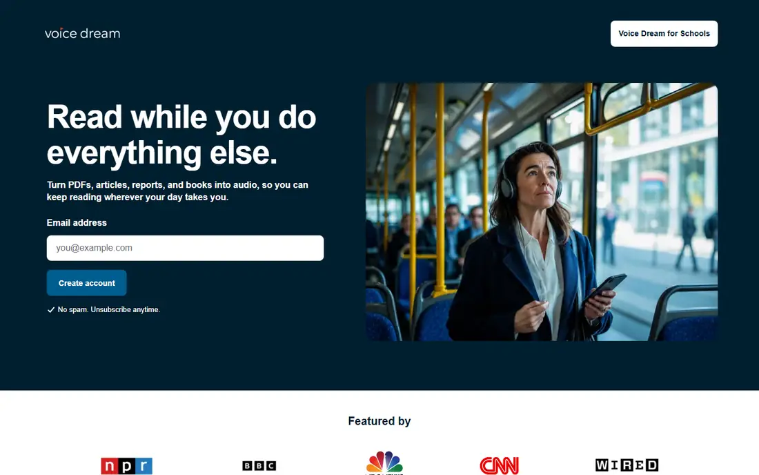 Voice Dream Reader homepage
