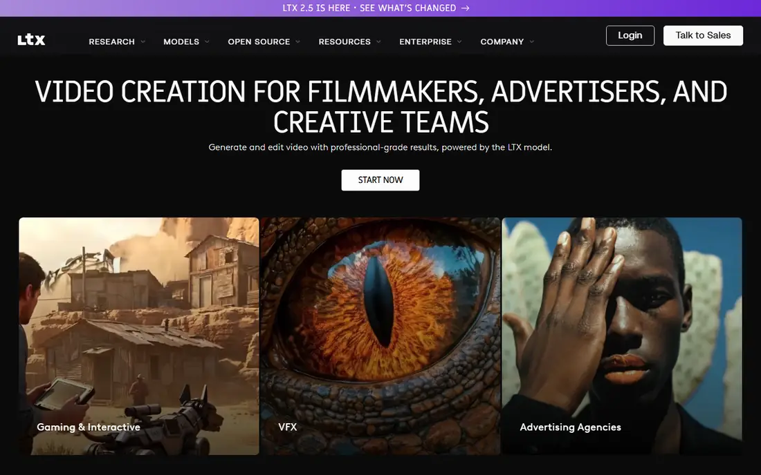 LTX Studio homepage