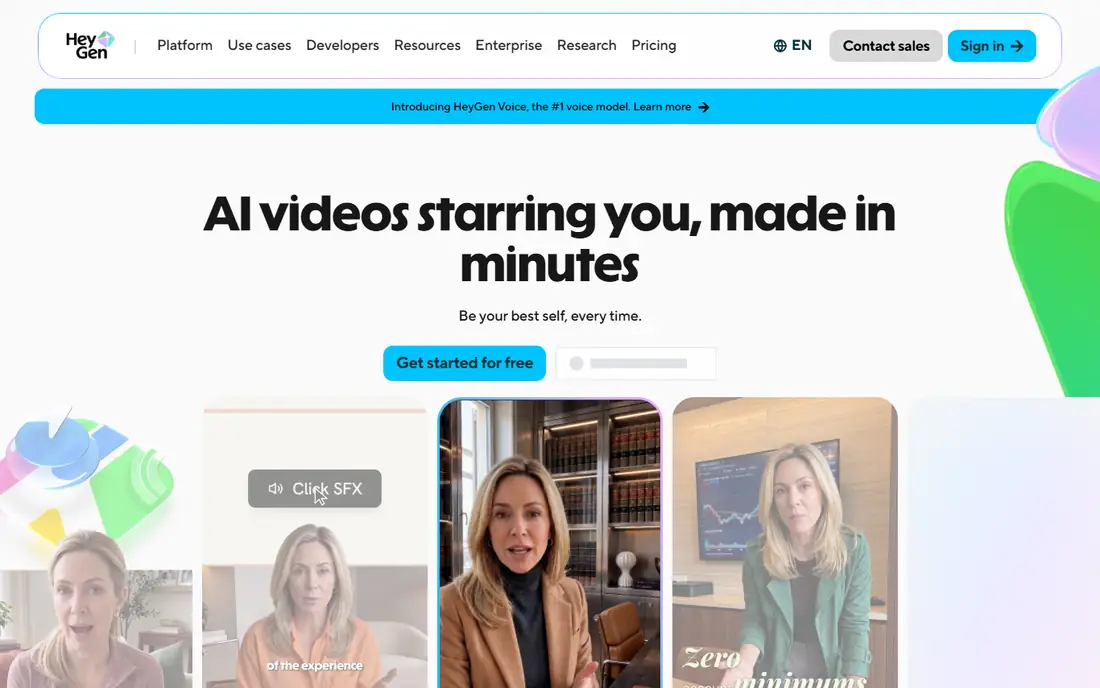 HeyGen homepage