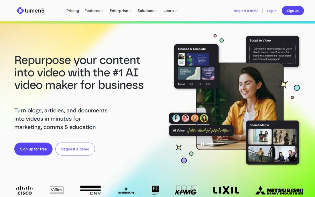 Lumen5 homepage