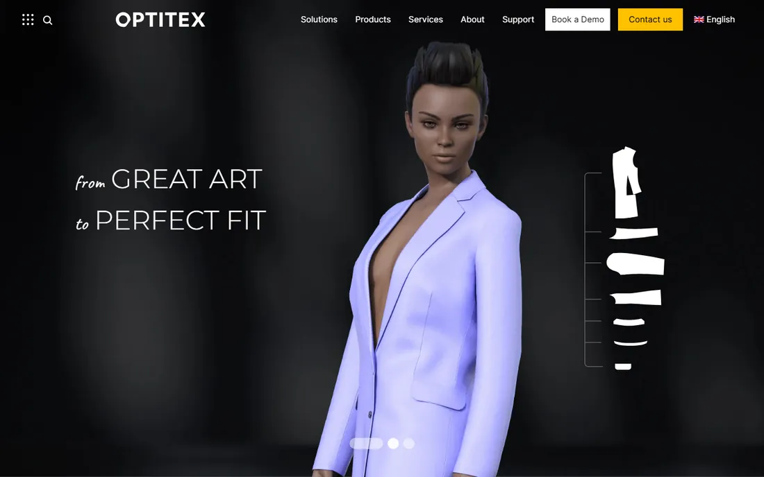 Optitex homepage