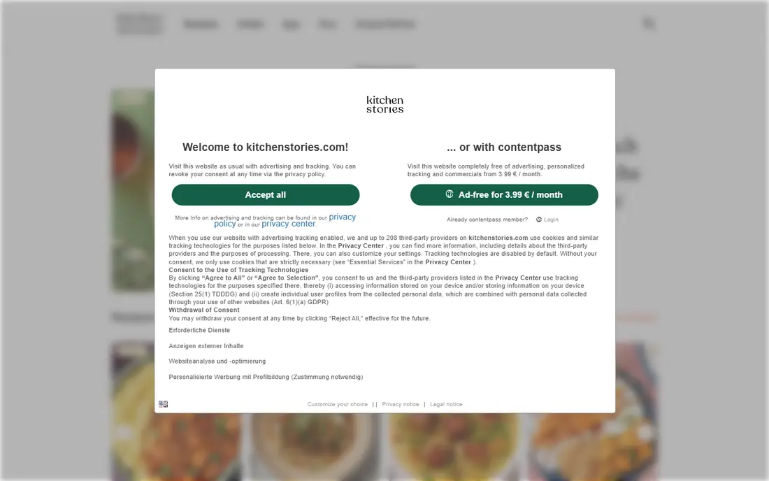 Kitchen Stories homepage