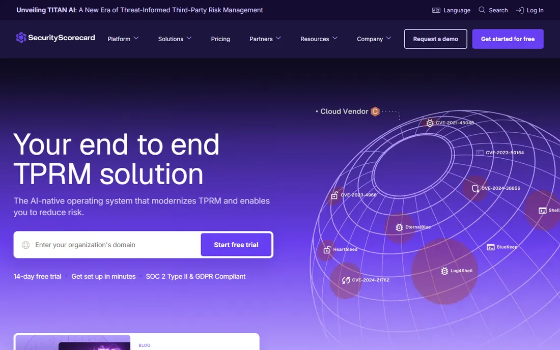 SecurityScorecard homepage