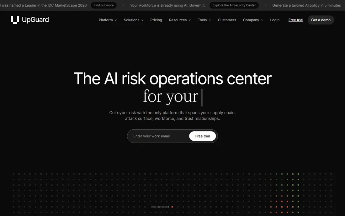 UpGuard homepage