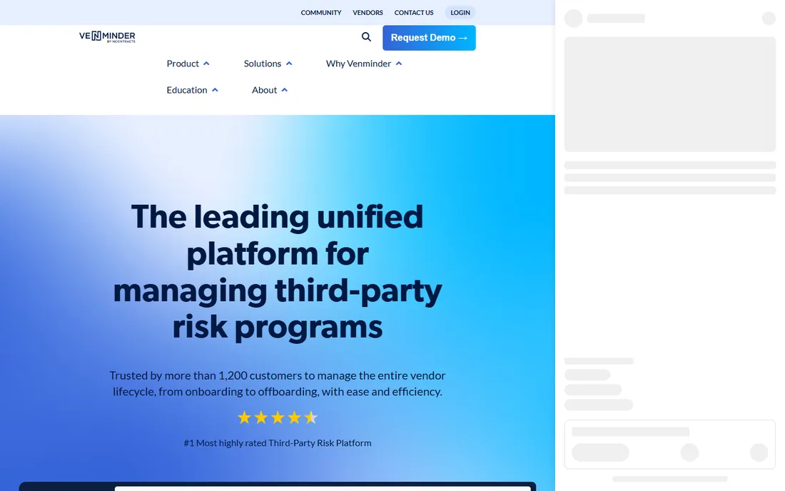 Venminder homepage