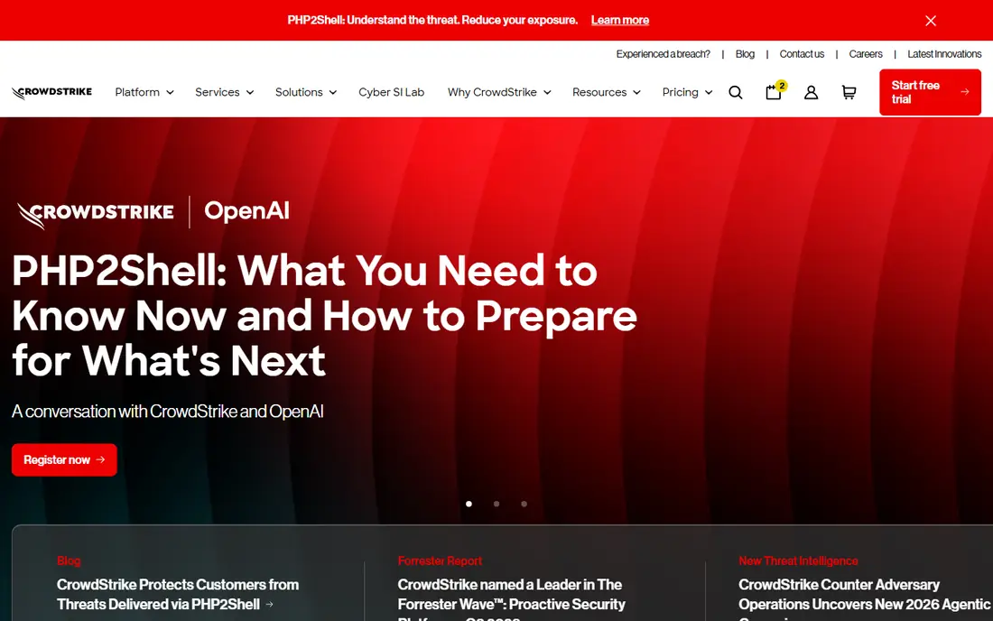 CrowdStrike Falcon Adversary Intelligence homepage