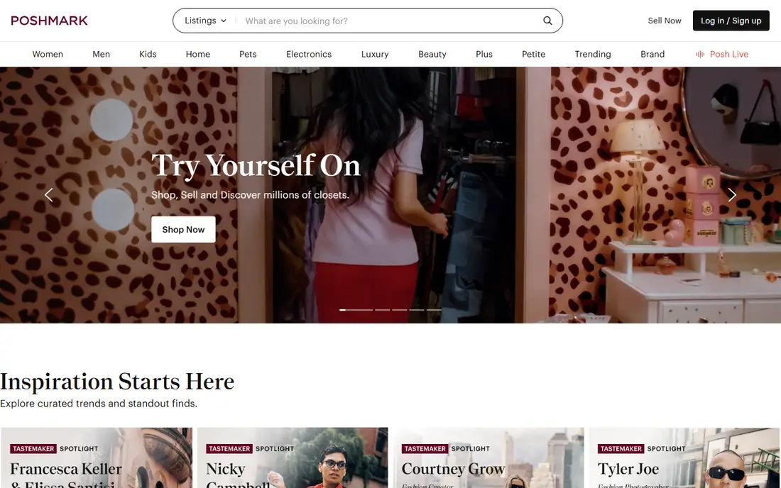 Poshmark homepage