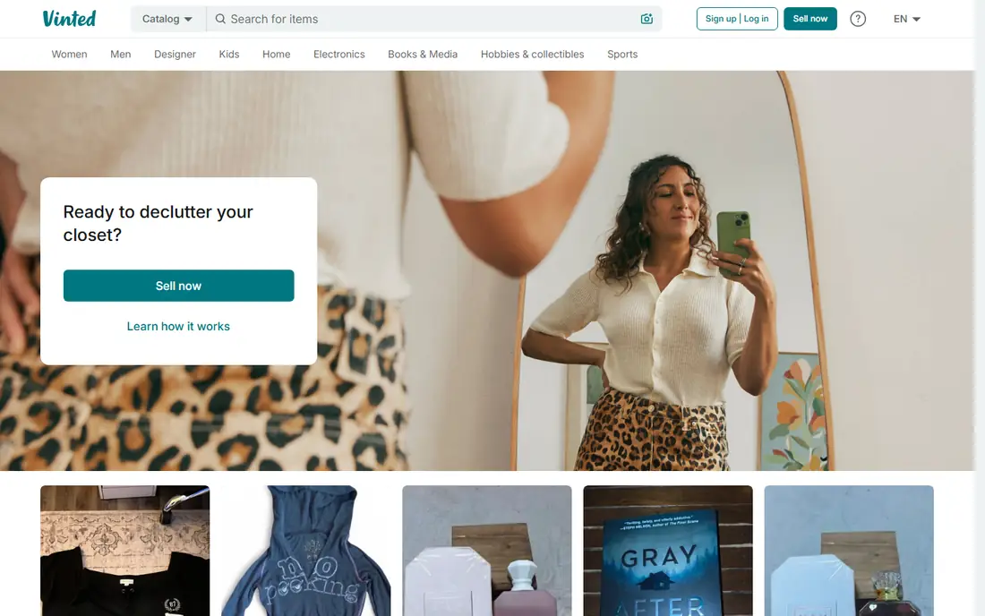 Vinted homepage