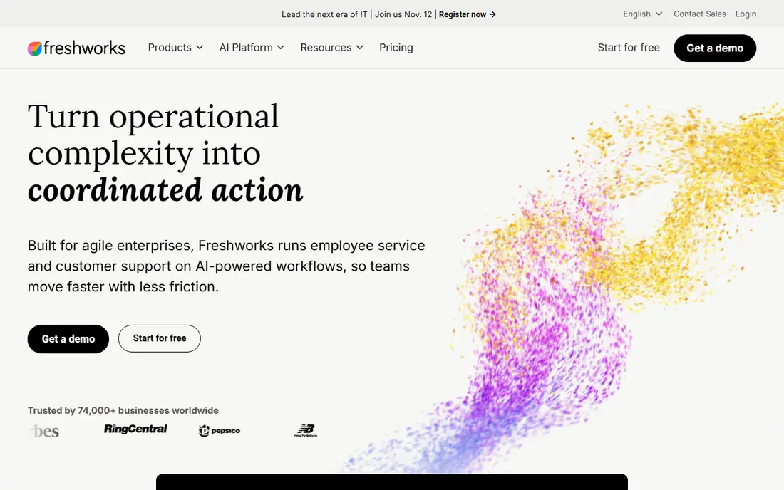 Freshservice homepage