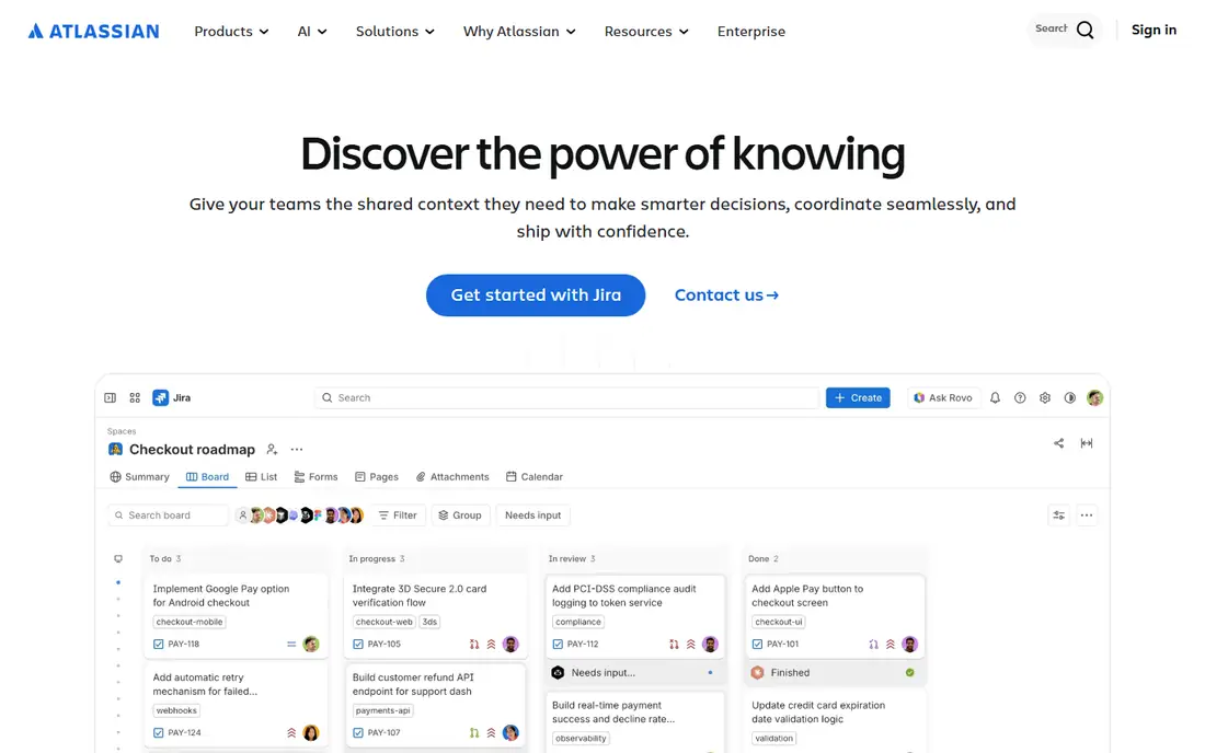 Jira Service Management homepage