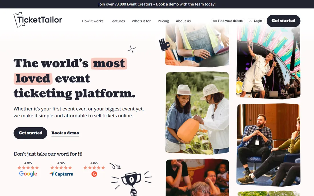 Ticket Tailor homepage