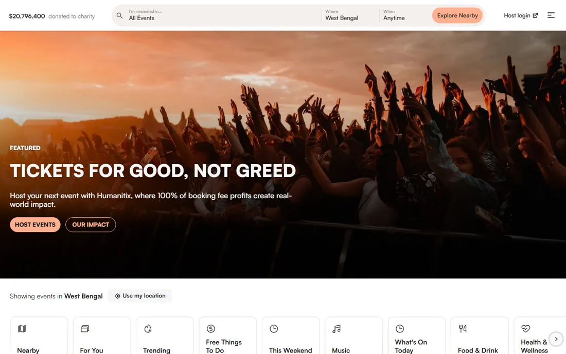 Humanitix homepage