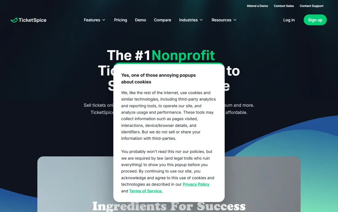 TicketSpice homepage